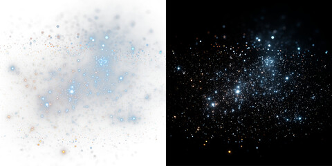Abstract blue sparkle dust with glowing magical particles and shimmering stardust background © ALEXA