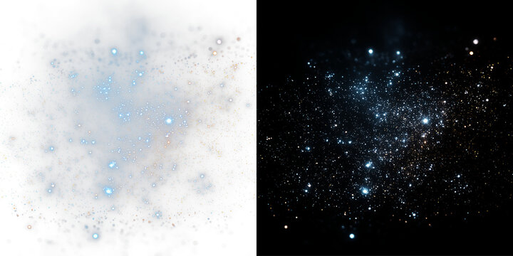 Fantasy blue dust wave with glowing sparkle particles and bright glitter stardust