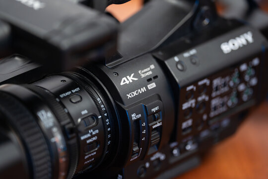 Bucharest Romania 24 March 2026.High-end Sony PXW-Z280 professional 4K camcorder designed for broadcast, documentary, and news production.
