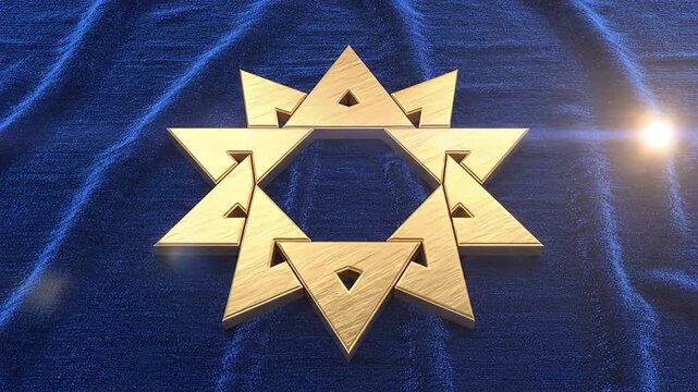 Golden Star of David symbol.