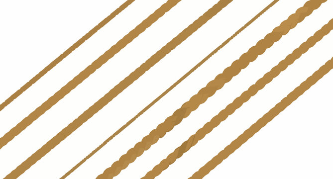 Minimal rope lines vector illustration with braided twisted and straight rope segments isolated on white