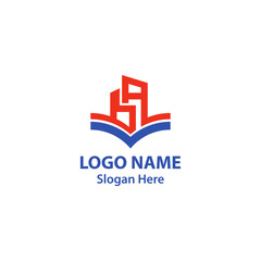 Fototapeta premium BA Letter Logo Design with Book Icon Knowledge Education Branding