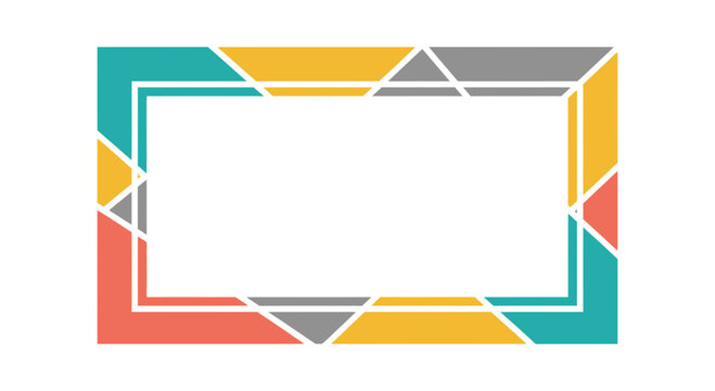 Abstract Geometric Rectangle Frame, Colorful Design, Copy Space