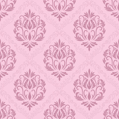 Fototapeta premium Damask seamless repeat element pattern. Beautiful luxury vintage floral damask vector illustration. Design for wallpaper, decorative, texture, textile, ornament, wrapping, shirts, clothing