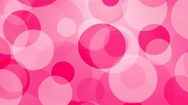 A vibrant pink background with overlapping circles showcasing festive design elements