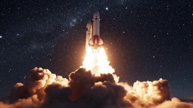 Rocket launch in space