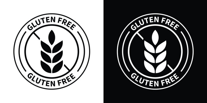 Universal gluten-free icon featuring a crossed-out wheat stalk. Perfect for food packaging labels, dietary restriction signs, healthy menu icons, and allergen-free product branding.