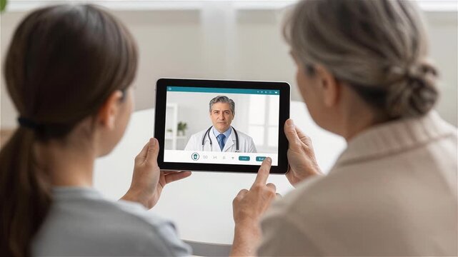 Virtual Consultation Between Doctor and Patient Over Tablet