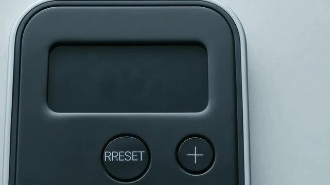 Pressing button showing fake alert on a digital device in a close-up shot