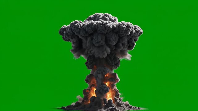 Explosion with fire and smoke