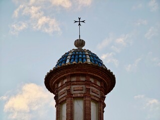 Decorative Religious Architecture, Baroque Church Summit Featuring Colorful Glazed Tiles And Peaceful Sky © Nataliia