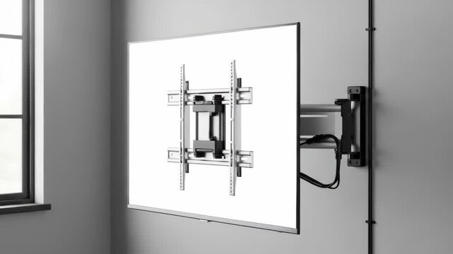 A sleek wall-mounted TV with a modern design in a minimalist room with content