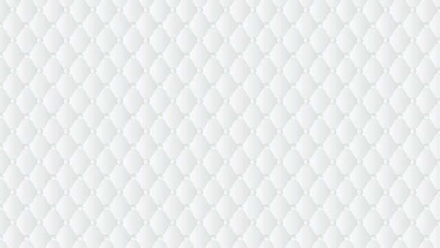 luxury white quilted leather texture background with elegant diamond pattern and soft fabric button details