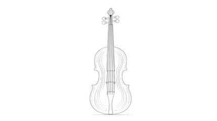 Fototapeta premium A detailed line drawing illustration of a classical stringed instrument, showcasing its components