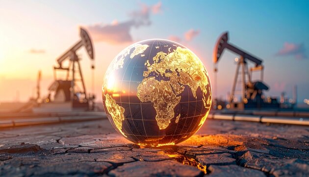 Global Oil Industry Crisis Energy Market Earth Pollution Climate Risk