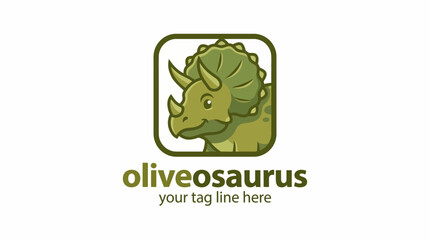 This whimsical character design features a triceratops named Oliveosaurus, showcasing an animated style that appeals to kids and evokes joy and creativity. © cui