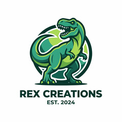 Obraz premium This logo features a stylized green dinosaur, emphasizing creativity and playfulness, perfect for a modern brand in entertainment or educational sectors.