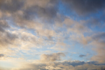 Obraz premium Cloudy sky during sunset or sunrise. Heaven clouds background