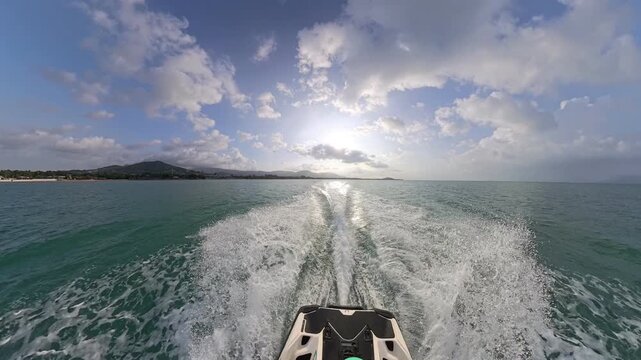 Jetski ride, back view