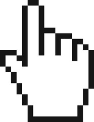 Fototapeta premium Pixelated Hand Cursor Icon