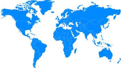 Obraz premium World Map With Country Borders