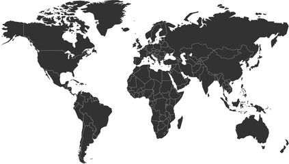 World Map Political Outline © M-KOS