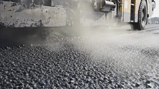 Road paving operation for infrastructure maintenance