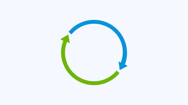 Green and blue recycle symbol, perfect for eco friendly concepts, environmental designs, recycling campaigns, or sustainable products.