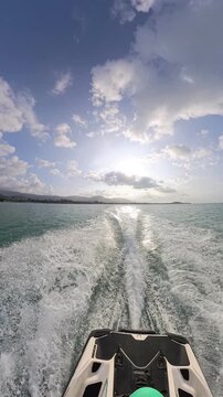 Jetski ride, back view