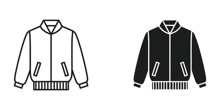 Bomber Jacket Vector Icon Set Apparel Design