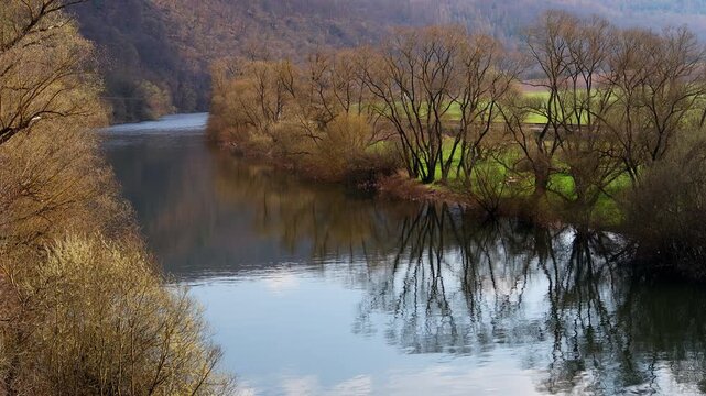 the eder river germany in spring 4k 25fps video