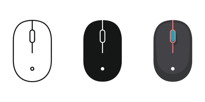 computer mouse vector illustration, flat design