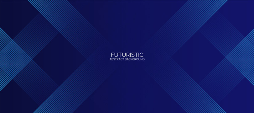 Blue abstract background. Geometric lines pattern. Modern shiny blue gradient lines. Futuristic technology graphic design.