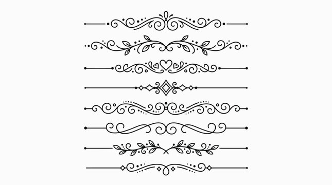 Decorative ornamental border vector designs with floral scrollwork, vintage baroque embellishments, symmetrical motifs, certificate frame, invitation template, elegant monochrome decorative artwork ve
