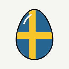 Obraz premium Sweden flag on an Easter egg.