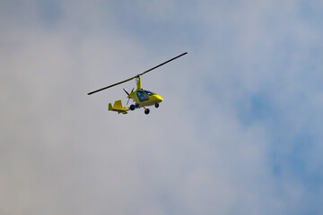 Fototapeta premium An Ultralight Helicopter in Flight