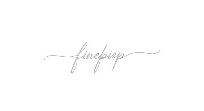 Elegant Calligraphy Script 'finepixup' - Minimalist Design on White Background
