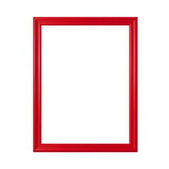 Obraz premium A vibrant red picture frame, perfect for showcasing memories. The frame is empty, awaiting a photograph or artwork