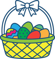 Fototapeta premium Minimal Easter Basket with Eggs