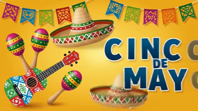 Cinco de mayo musical celebration with traditional mexican elements