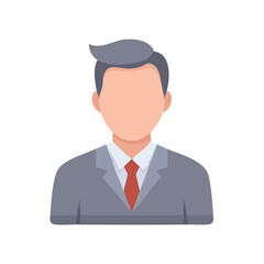 Obraz premium Stylized male silhouette in a gray suit and red tie, representing a professional or businessman avatar