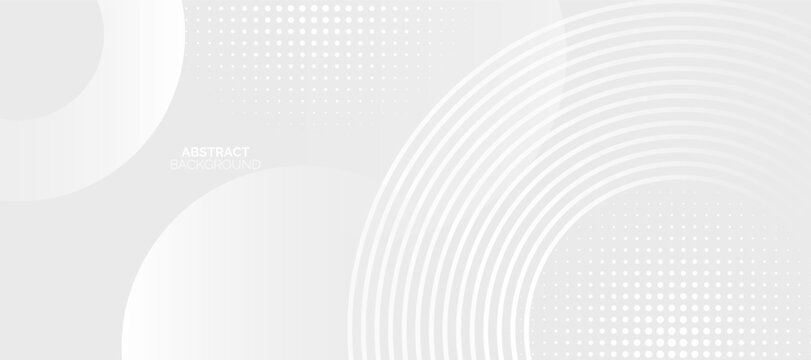 White abstract background. Modern dot circle lines pattern. Futuristic concept. Minimal geometric design.
