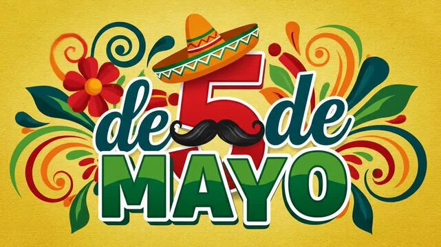 Cinco de mayo festive cultural celebration with sombrero