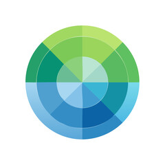 Obraz premium Concentric Circles of Color Representing Gradations of Blue and Green Tones