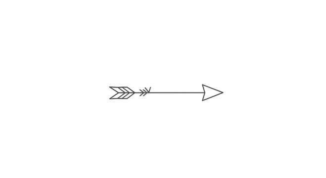 Hand-drawn arrow icon, simple line art design, isolated on white background