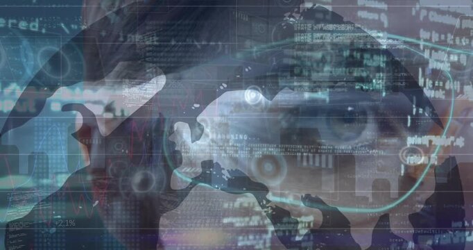 Animation of data processing over male eye