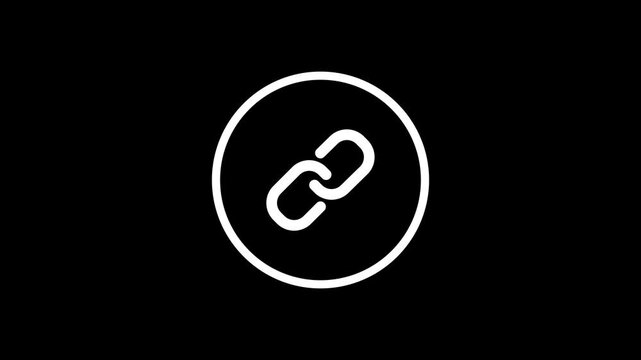 Abstract Loop Animation of a Link Icon with Transparent Background, Minimalist Design
