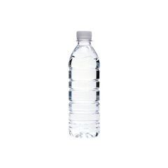 Naklejka premium Clear Plastic Water Bottle with White Cap Isolated on White Background for Hydration and Beverage Mockup