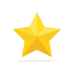 Obraz premium Shiny Golden Five Point Star Illustration with Soft Shadow