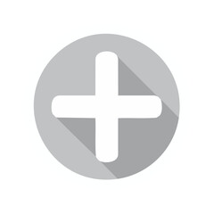 Obraz premium Simple plus sign icon within a circular button with shadow